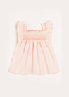 Striped Smock Detail Ruffle Sleeve Blouse in Tangerine (4-10yrs) Blouses  from Pepa London US