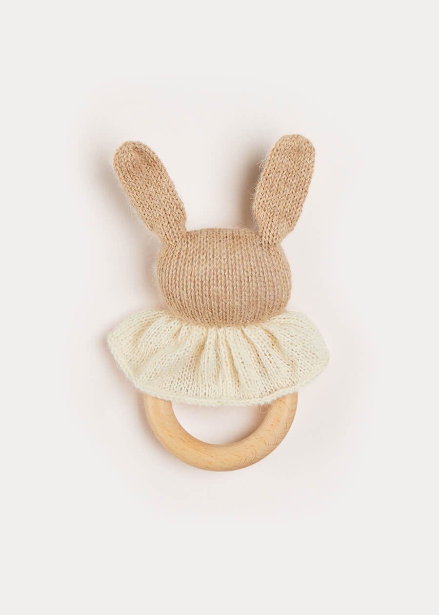 Knitted Bunny Teether in Beige Toys  from Pepa London US