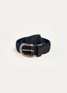 Leather Braided Belt in Navy (XS-S) Belts & Braces  from Pepa London US