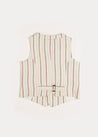 Striped Light Linen Vest in Beige (4-10yrs) Coats  from Pepa London US