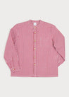 Polo Collar Long Sleeve Red Gingham Shirt (4-10yrs) Shirts  from Pepa London US