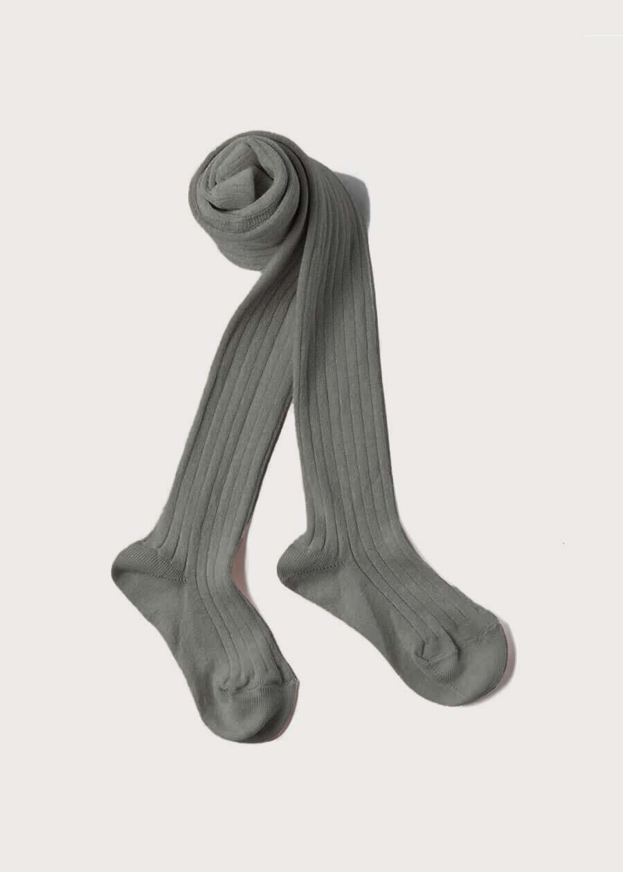 Ribbed Tights in Grey (0mths-10yrs) Tights from Pepa London US