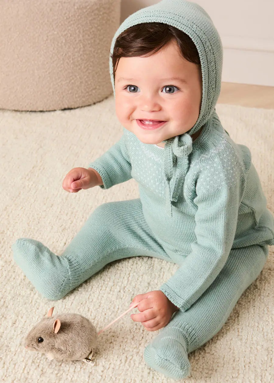 Long Sleeve Knitted Set in Green (1mth-12mths) Knitted Sets from Pepa London US