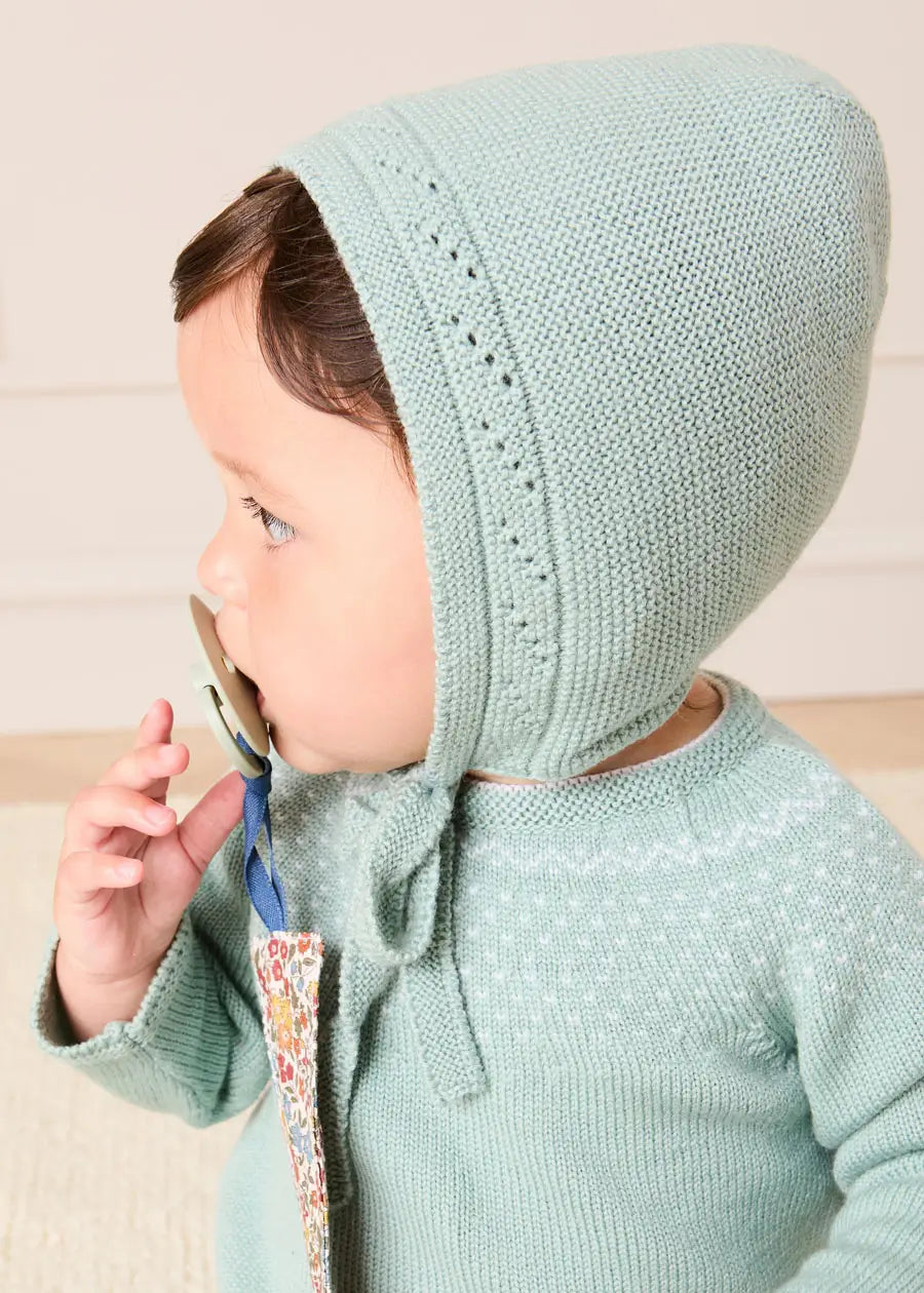 Long Sleeve Knitted Set in Green (1mth-12mths) Knitted Sets from Pepa London US