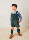 Corduroy Short Dungarees In Green (18mths-3yrs) DUNGAREES  from Pepa London US