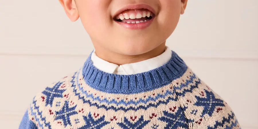Classic Fair Isle Jumper in Blue (18mths-10yrs) Knitwear from Pepa London US