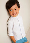 Stafford Striped Mao Collar Long Sleeve Shirt in Yellow (12mths-10yrs) SHIRTS from Pepa London US