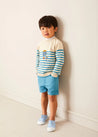 Balloon Intarsia Striped Jumper in Beige (12mths-6yrs) KNITWEAR from Pepa London US