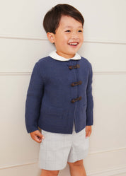 Toggle Fastening Knitted Cardigan in Blue (12mths-10yrs) Knitwear from Pepa London US