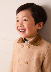 Traditional Double Breasted Coat in Camel (12mths-10yrs) Coats from Pepa London US