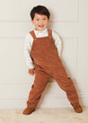 Corduroy Long Dungarees In Brown (18mths-3yrs) DUNGAREES  from Pepa London US