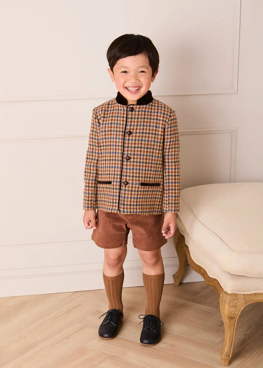Button Detail Shorts with Braces in Brown (18mths-4yrs) Shorts from Pepa London US