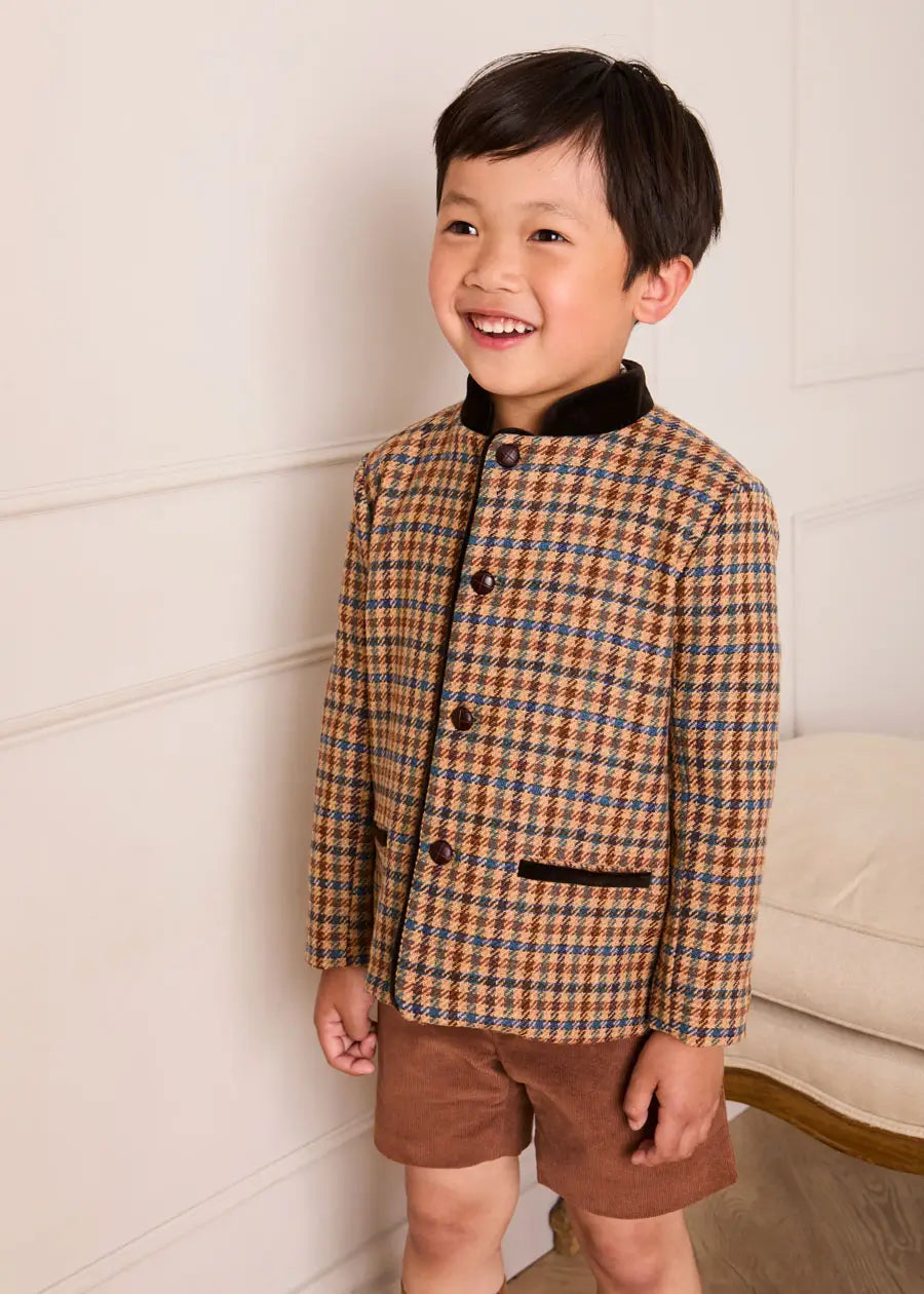 Button Detail Shorts with Braces in Brown (18mths-4yrs) Shorts from Pepa London US