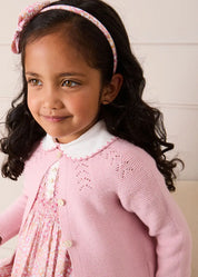 Nellie Floral Hand Smocked Embroidered Peter Pan Collar Dress in Pink (12mths-10yrs) Dresses from Pepa London US