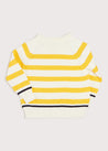 Bold Stripe Contrast Hem Jumper in White (12mths-10yrs) Knitwear  from Pepa London US