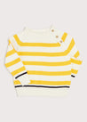 Bold Stripe Contrast Hem Jumper in White (12mths-10yrs) Knitwear  from Pepa London US