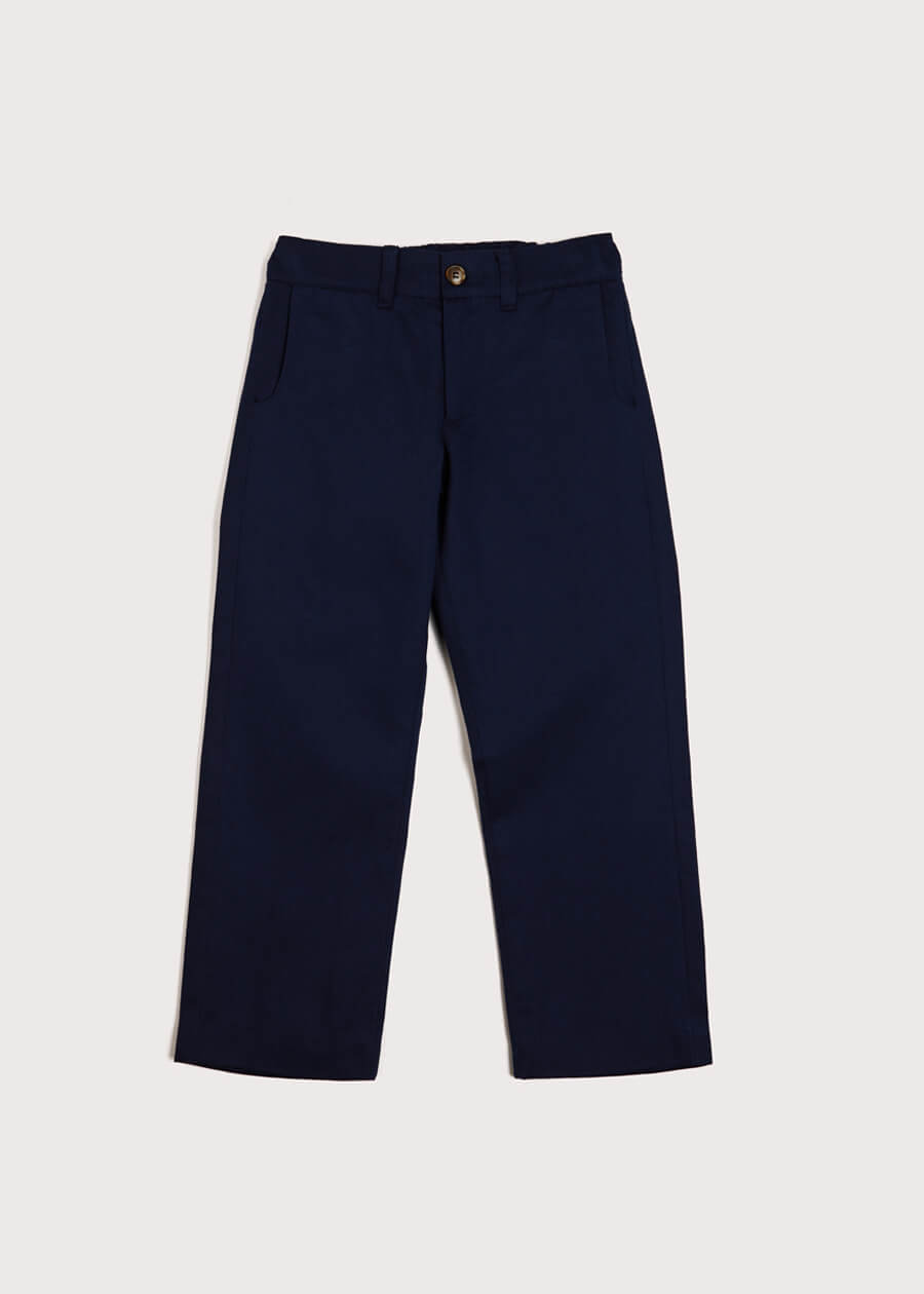 Pocket Detail Chino Trousers in Navy (4-10yrs) Trousers from Pepa London US
