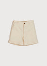 Pocket Detail Shorts With Turn-Ups in Beige (4-10yrs) Shorts  from Pepa London US