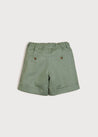 Pocket Detail Shorts With Turn-Ups in Green (4-10yrs) Shorts  from Pepa London US
