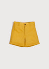 Pocket Detail Shorts With Turn-Ups in Mustard (4-10yrs) Shorts  from Pepa London US