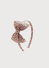 Delicate Floral Bow Headband in Pink Hair Accessories  from Pepa London US