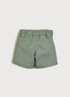 Floral Button Detail Front Pocket Shorts in Green (18mths-10yrs) Shorts  from Pepa London US