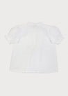 Frilly Neck Pleated Short Sleeve Blouse in White (18mths-10yrs) Blouses from Pepa London US