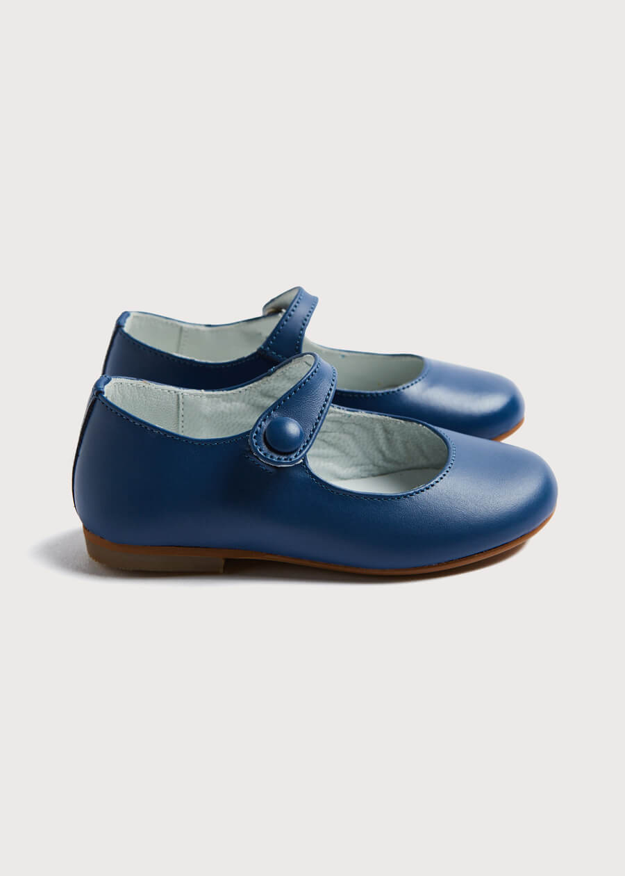 Leather Mary Jane Shoes in Blue (25-35EU) SHOES from Pepa London US