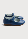 Leather Mary Jane Shoes in Blue (25-34EU) Shoes  from Pepa London US