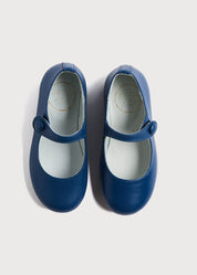 Leather Mary Jane Shoes in Blue (25-34EU) Shoes from Pepa London