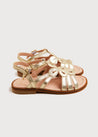 Metallic Strappy Leather Sandals in Gold (24-34EU) Shoes  from Pepa London US