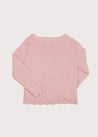 Openwork Hem Single Button Cardigan in Pink (6mths-10yrs) Knitwear  from Pepa London US