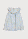 Pastel Floral Ruffle Front Bow Detail Dress in Blue (3mths-6yrs) Dresses  from Pepa London US