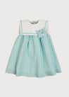 Sleeveless Trapeze Dress With Bow Detail in Green (12mths-10yrs) Dresses  from Pepa London US