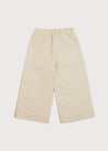 Wide Leg Front Button Trousers in Beige (2-10yrs) Trousers  from Pepa London US