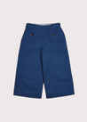 Wide Leg Gold Button Trousers in Blue (2-10yrs) Trousers from Pepa London US