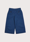 Wide Leg Gold Button Trousers in Blue (2-10yrs) Trousers  from Pepa London US