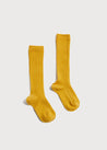 Ribbed Knee-High Socks In Mustard (3mths-10yrs) Socks from Pepa London US