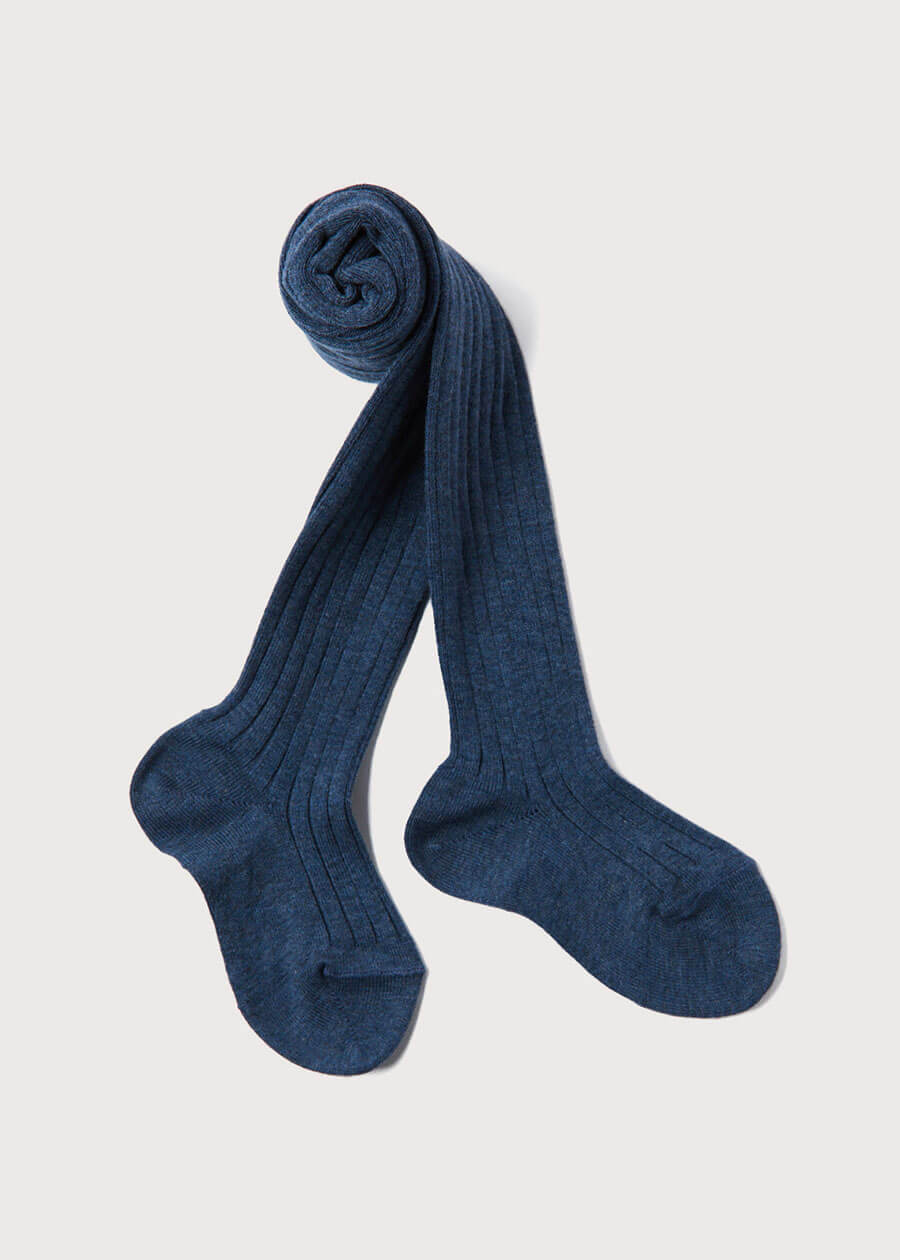 Ribbed Tights in Denim (0mths-10yrs) Tights from Pepa London US