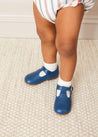 T-Bar Baby Shoes in Blue (20-24EU) Shoes  from Pepa London US