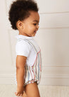 Striped Pocket Front Dungaree Romper in Red (3-18mths) Rompers  from Pepa London US