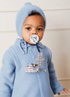 Double Breasted Knitted Buttoned Coat in Blue (6mths-2yrs) Knitwear  from Pepa London US