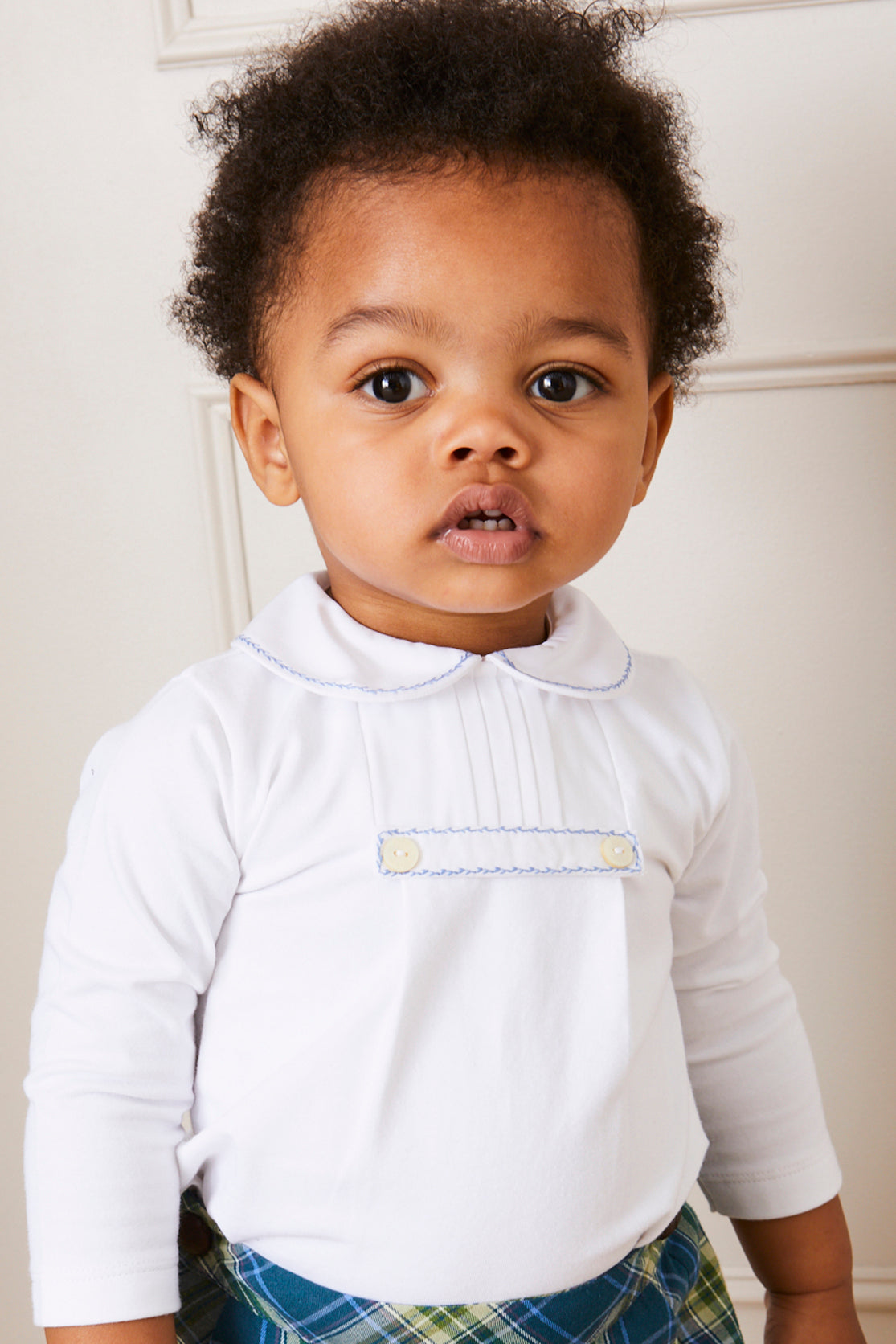 Long Sleeve Peter Pan Collar Top in White (6mths-2yrs) TOPS & BODYSUITS from Pepa London US