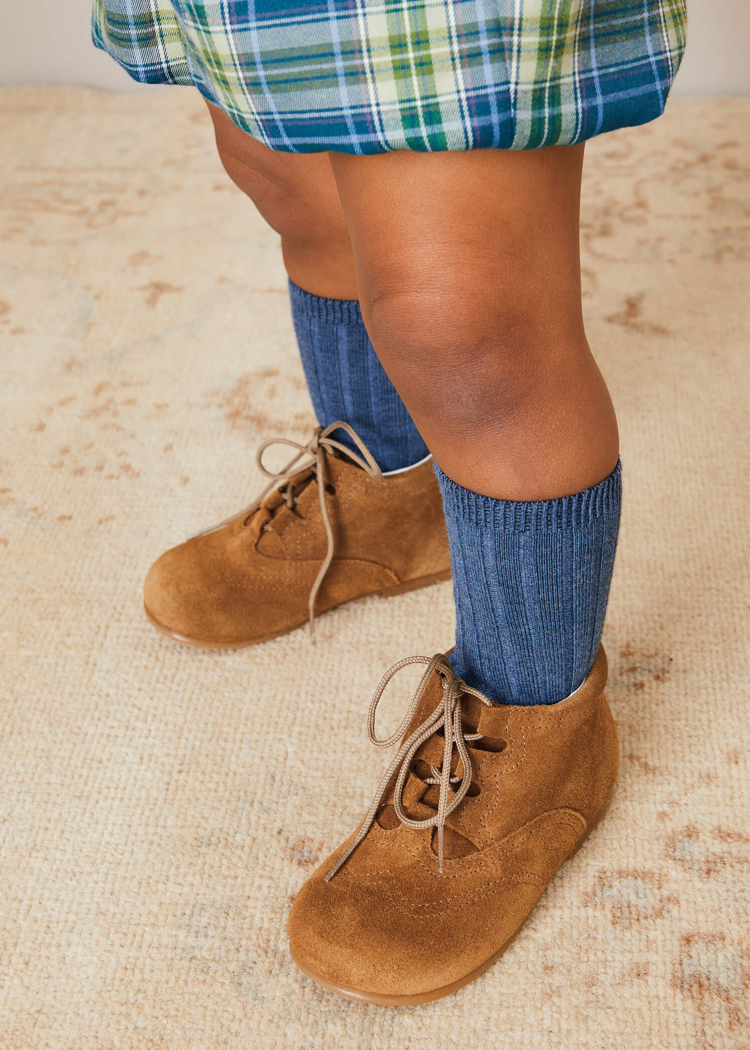 Suede Oxford Baby Booties in Brown (20-24EU) Shoes from Pepa London US