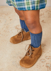 Suede Oxford Baby Booties in Brown (20-24EU) Shoes from Pepa London US