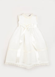 Lace Trim Fine Pleated Gown in Ivory (6-12mths) Dresses  from Pepa London US