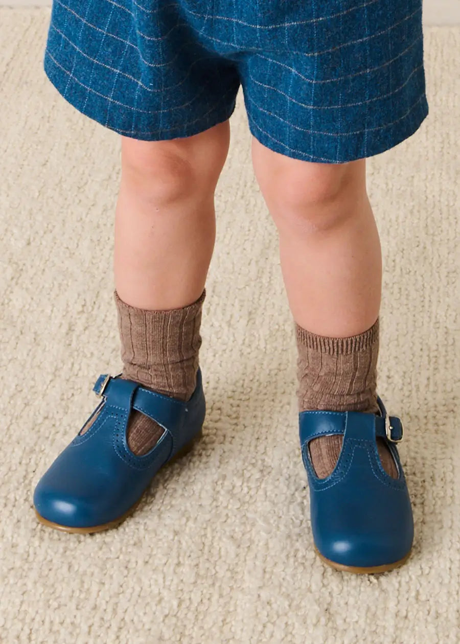 Moreton Check Button Detail Bloomer Shorts in Navy (6mths-4yrs) Bloomers from Pepa London US