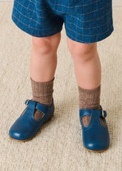 Moreton Check Button Detail Bloomer Shorts in Navy (6mths-4yrs) Bloomers from Pepa London US