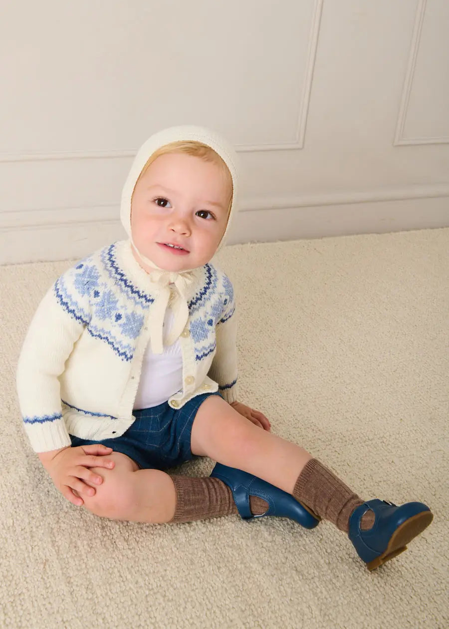 Moreton Check Button Detail Bloomer Shorts in Navy (6mths-4yrs) Bloomers from Pepa London US