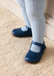 Leather Mary Jane Baby Shoes in French Blue (20-26EU)